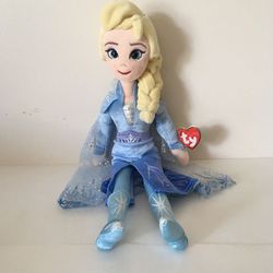 TY Beanie Baby Disney Frozen 2 Movie ELSA Sparkle PLUSH DOLL 16" New with Tags