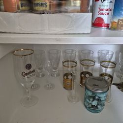 Gold Rimmed Czech Beer Glass