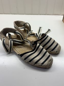 Striped Canvas Espadrille Sandals