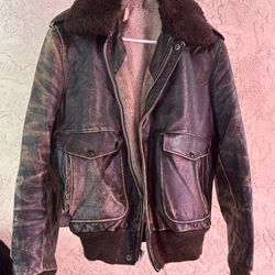 Vintage G-1 style leather flight jacket