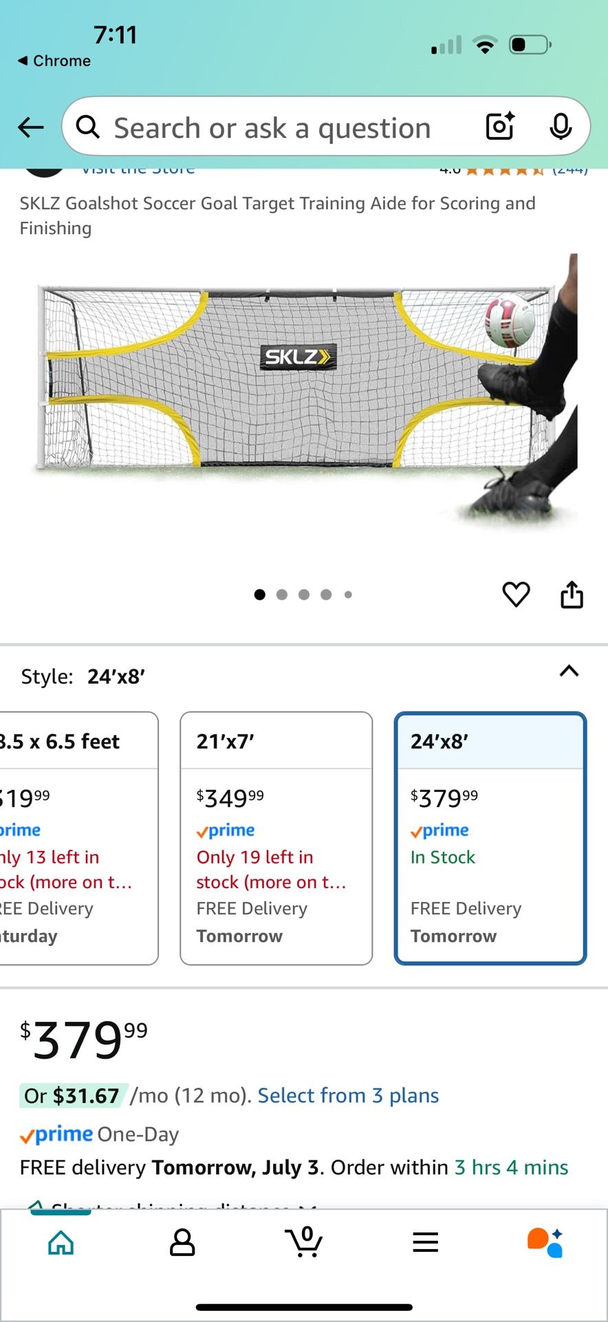 SKLZ Goalshot Soccer Goal Target Training Aide for Scoring and Finishing