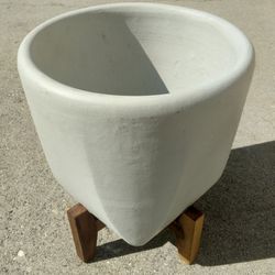 Wood Plant Stand with Planter Pot