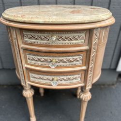 Marble Top Side Table Night Stand W DrawersHeartland Interiors 
