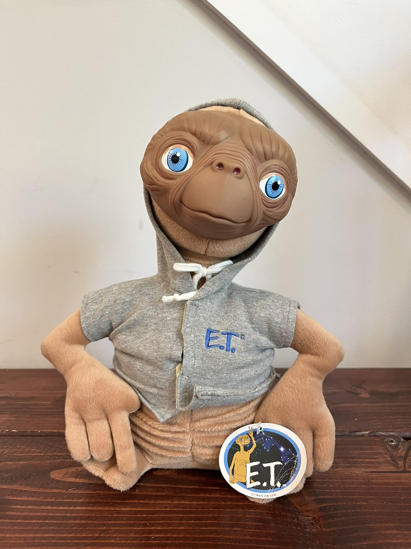 Universal Studios E.T. Plush Gray Hoodie 12" Sitting Vintage 1998 90s Y2K Toy