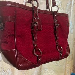 Red Coach Tote