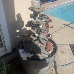 Custom Wine Barrel Water Fountain