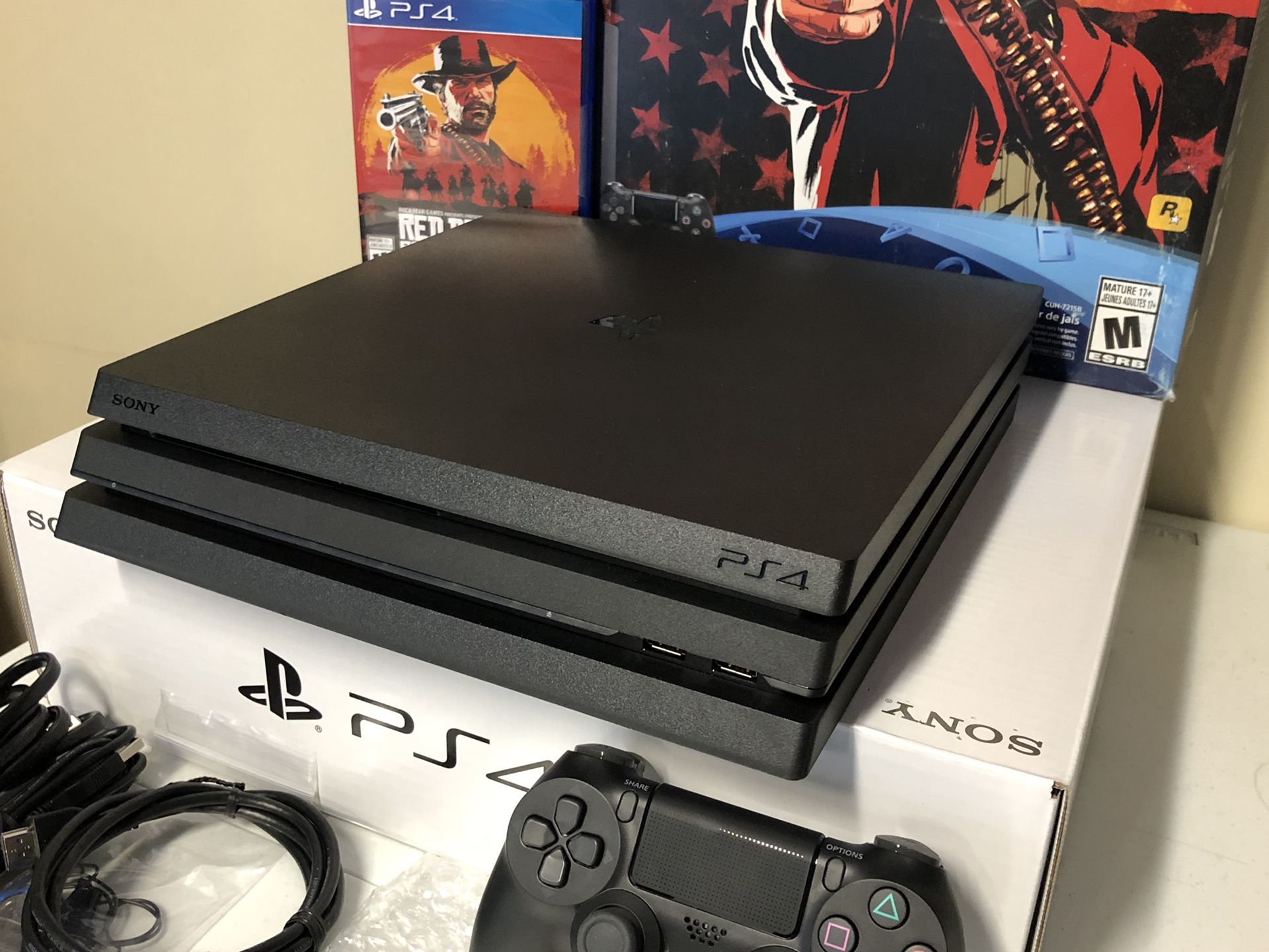 Sony PlayStation 4 Pro 1TB Red Dead Redemption 2 Console Bundle with H –  SuperE, LLC