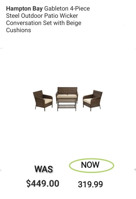 OUTDOOR CHAIR, SOFA AND TABLE