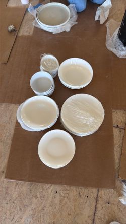 White Dining Plate Bowl Set
