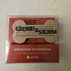 Pearhead personalizable letterboard ornament set