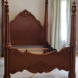 Pulaski Queen 4 Poster Bed & Armoire