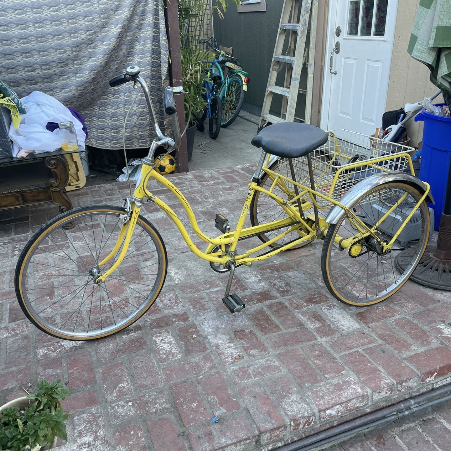 vintage 3 wheel bicycle Banwood Trike Oranges/Peaches. Vintage Evel Knievel Trike and