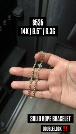 14K Solid Rope Bracelet