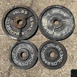 120lbs of Olympic 2” size weight plates weights plate for Barbell Bar 35lb 25lb 35 25 lb lbs 35lbs 25lbs
