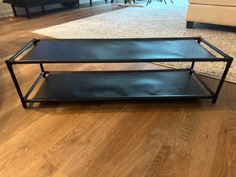 2-Tier Black Shoe Rack