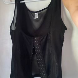 black mesh corset bustier sz X1 or waist cincher top designed for body shaping and fashion. $5