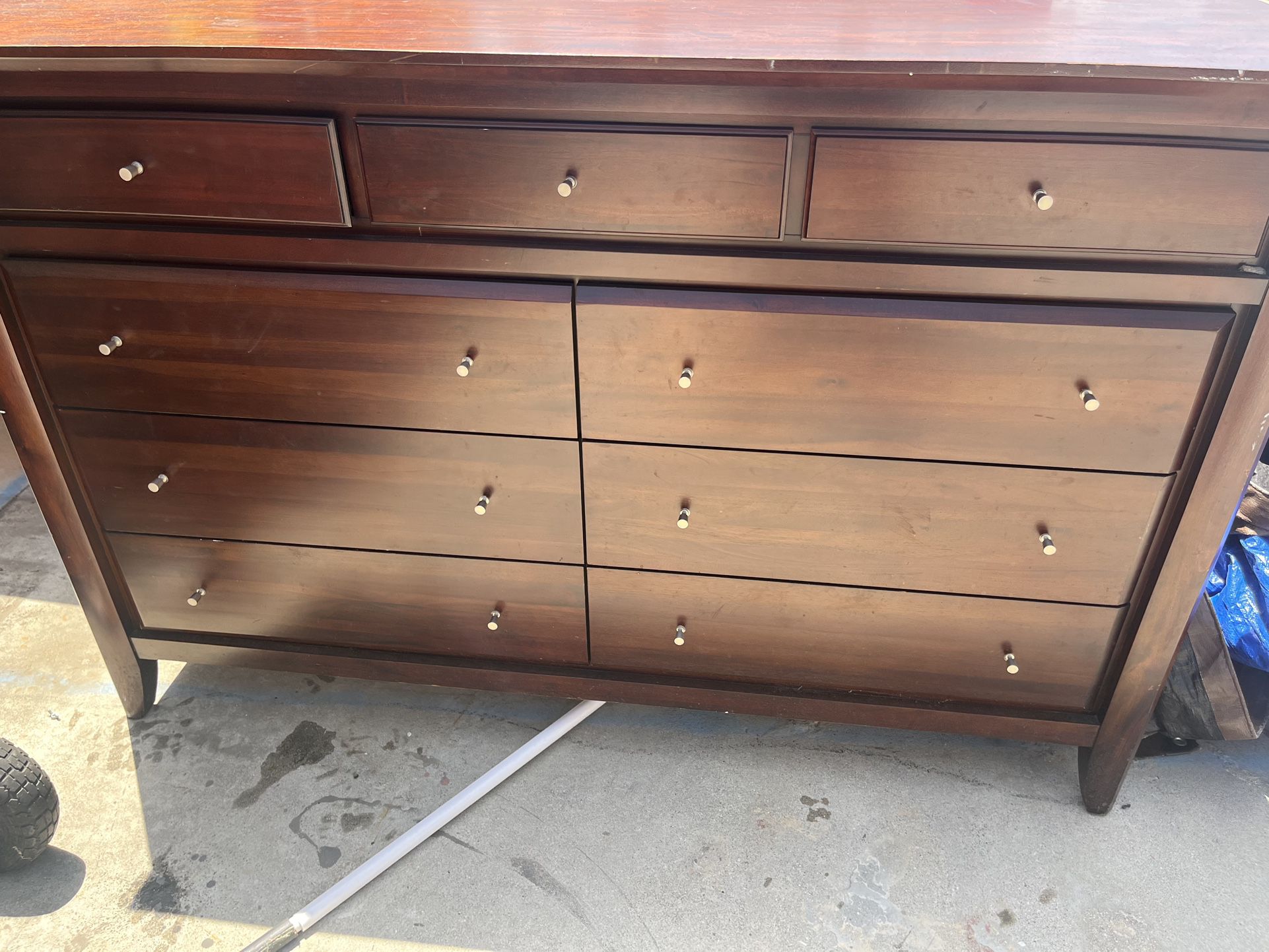 Dark Wood Dresser / Chest Of Drawers  64x18x41.5