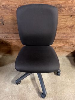 Black Fabric Armless Office Chair