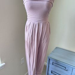 Women’s strapless jumper, blush, pink size small