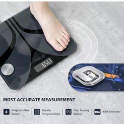 Digital Bathroom Smart Scale LED Display, 13 Body Composition Analyzer Sync Weight Scale BMI Health Monitor Sync Apps 400lbs