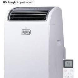 BLACK+DECKER Smart Portable Air Conditioner, 14,000 BTU for Rooms up to 700 Sq. Ft., Smart Portable AC with Follow Me Remote and Window Kit, BPACT14WT