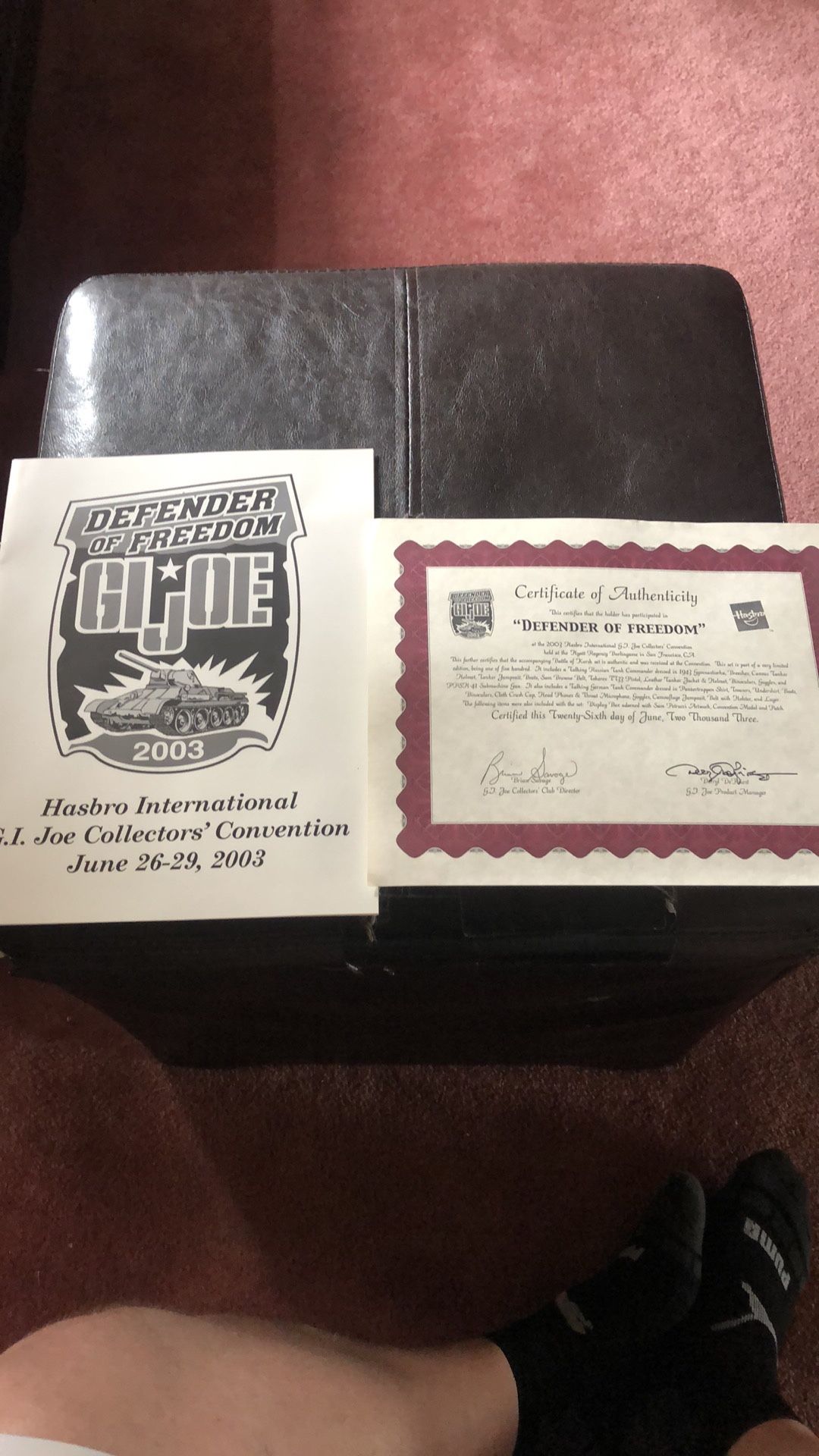 G.I. Joe 2003 Defender of Freedom Collectors’ Convention Program & Certificate.