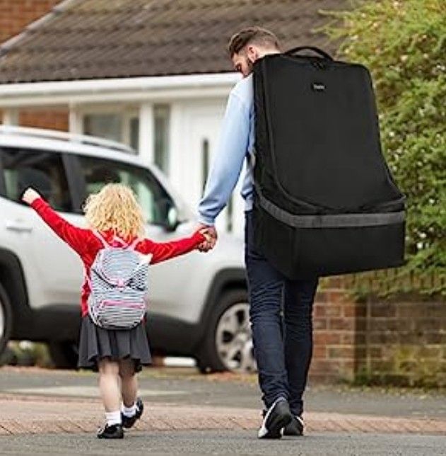 Car Seat Travel Bag, Padded Backpack w/ Padded Shoulder Strap, Travel