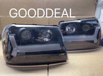 Oh145 Fit 06-09 Chevrolet Trailblazer LT Black Led Bar Headlight 