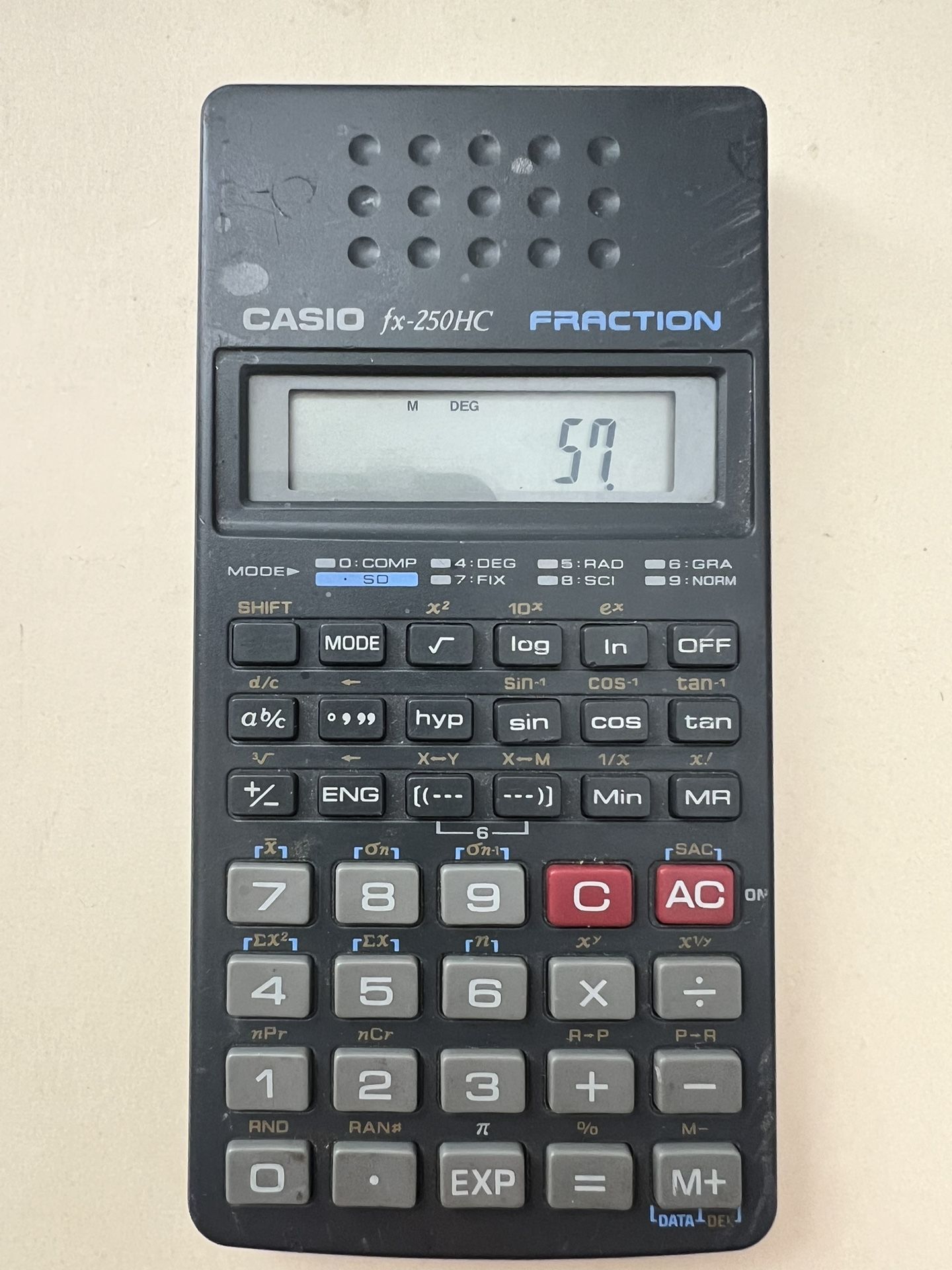 Casio FX-250HC SCIENTIFIC CALCULATOR With Slide On Case
