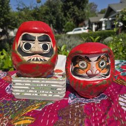 Vintage Japanese Daruma Doll Paper-Mache 