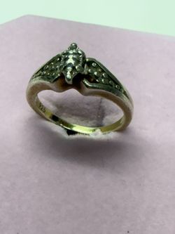 Vintage 925 Sterling Silver Gold Tone Diamond Cluster Ring Size 7 4g