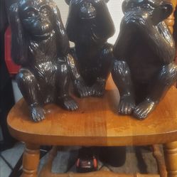 Speak, Hear, See No EVIL monkey sculptures