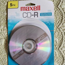 New, Package Of 5 Maxell CD-R Blank Discs