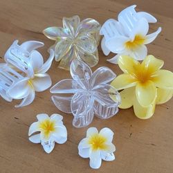Plumeria Clip Set.
