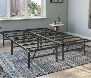 Queen foldable metal bed frame
