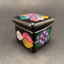 Cute Tiny Terracotta Hand-painted Ring Box or Trinket Box. Perfect for gifting!