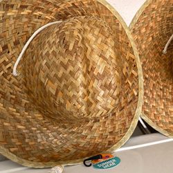 Woven Straw Sun Hat with Chin Cord