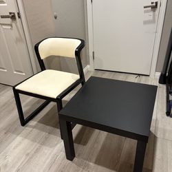 Modern Chair & Side Table Set - Great Condition