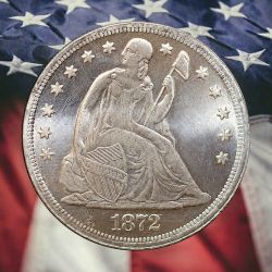 1872-S Seated Liberty Dollar Silver Plated Novelty Coin - Uncirculated