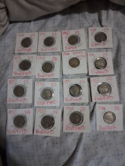 Lot of 16 Buffalo Nickels 1920–1937