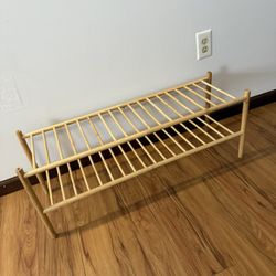 ROMGUAR CRAFT 2-Tier Bamboo Long Shoe Rack, Free Standing Wood Shoe Shelf Storage Organizer for Closet Entryway Stackable 35"x11"x13" (Natural)