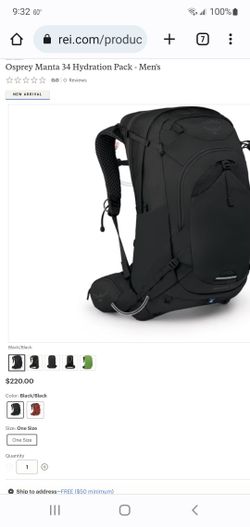 Brand New $220 OSPREY MANTA 34 BACKPACK WITH 2.5 LITER HYDRATION BLADDER  HIKING for Sale in Phoenix, AZ - OfferUp