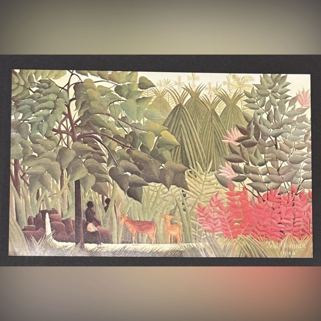 THE WATERFALL, 1910 Henri Rousseau Fine French Art Print Original 1975 Vintage COA Certificate of Authenticity Original Antique Italy Printed Collect