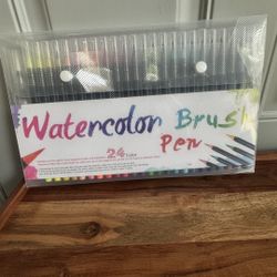 24 Color Watercolor Brush Pens Set – Dual Tip Markers for Painting, Calligraphy, Art – NEW