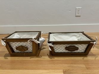 Country Decor Storage Baskets (Set of 2) - Brand New