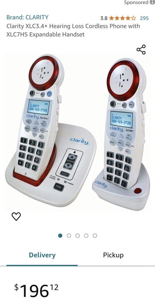 Hearing Loss Cordless Phone With Expandable Handset