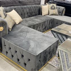 Sectional Luna 🌑 grey / same day delivery / only 39 down couch -livingroom $2099