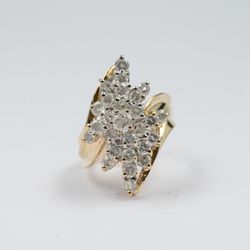Diamond Burst Split Shank Ring