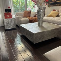 Z Gallerie Timber Coffee Table & Matching End Table – Modern Rustic Elegance