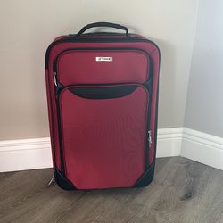 Small rolling red suitcase 20x14